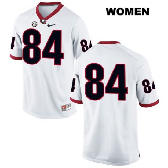 Women's Georgia Bulldogs NCAA #84 Wyatt Payne Nike Stitched White Authentic No Name College Football Jersey QYY1854MI